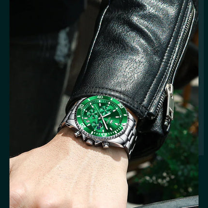 OLEVS Men's Classic Watches with Date Waterproof Luminous Luxury Big Dial Men's Wrist Dress Stainless Steel Men Watch