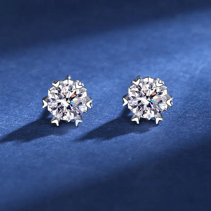 GRA 925 Sterling Silver D VVS1 Moissanite Earrings Diamond Tester Positive Snow Stud Zircon Women Sparkling Wedding Jewelry PlatiNum
