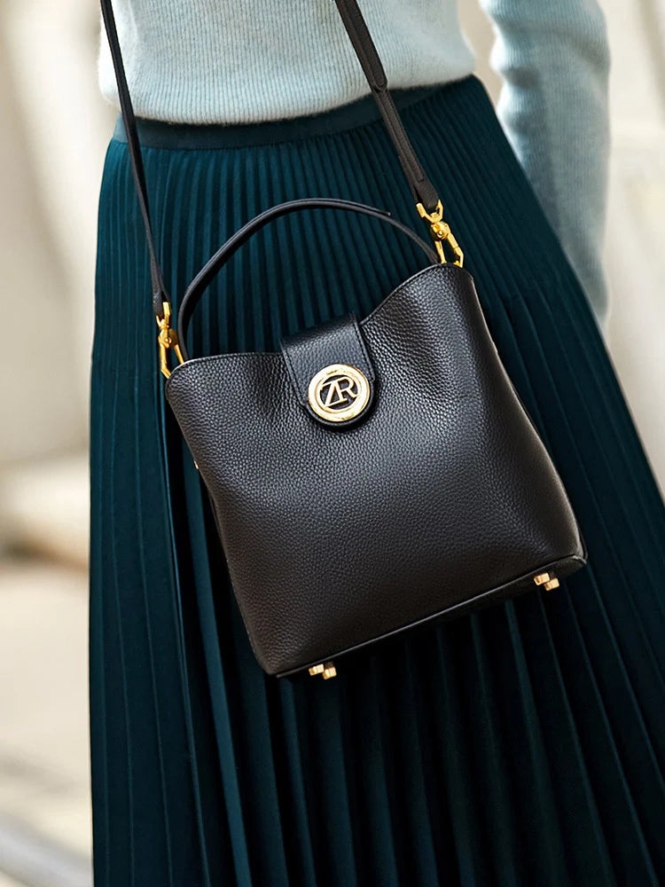 ZOOLER Full Genuine Leather Shoulder Bags Tote Bags Luxury Women Trendy Handbag Totally Skin Fashion Top Handle Purses #WG385