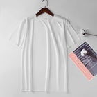 2024 Men's Thin Short Sleeve Ice Silk Without Summer Solid Color T Shirt Trace Slim V-neck Bottoming Seamless Short Sleeve PlatiNum