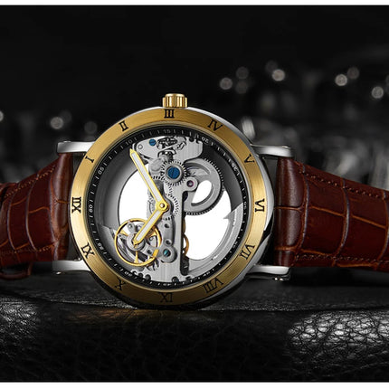 AKDPN Men's Watches Automatic Mechanical Stainless Steel Men's Wrist Watch Skeleton Automatic Watches for Man Watch Montre Homme