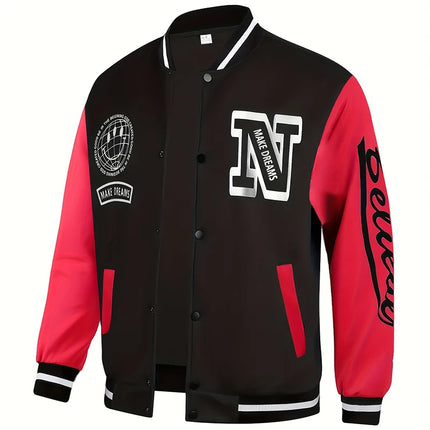 American Hip Hop Baseball Jersey Jacket Man Letter Splicing Embroidery Baseball Uniform Autumn Anti-Wind Bomber Coat Men Clothes