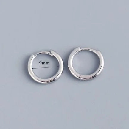 2 pezzi piccoli orecchini a cerchio piccoli Huggie in acciaio inossidabile per le donne cerchio rotondo punk unisex orecchini rock gioielli penetranti della cartilagine PlatiNum