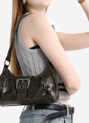 Nuova Borsa Sottospalla in Pelle da Donna, Borsa a Tracolla Trendy per Signore