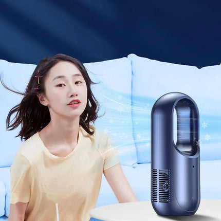 Ventilatore da Terra Senza Pale Ricaricabile, Ventilatore di Raffreddamento per Bambini, Ventilatore di Sicurezza 2000mAh, Raffrescatore d'Aria Domestico con 6 Velocità