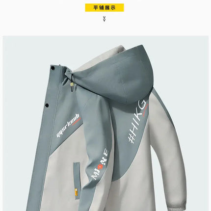 2024 Spring and Autumn jackets Fashion Trend Hooded Coat Men's Casual letter pattern Comfortable Waterproof Jacket M-4XL