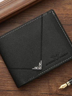 Portafoglio da uomo in pelle sottile con blocco RFID Portafoglio bifold con tasca frontale Porta carte di credito minimalista Clip per soldi contanti