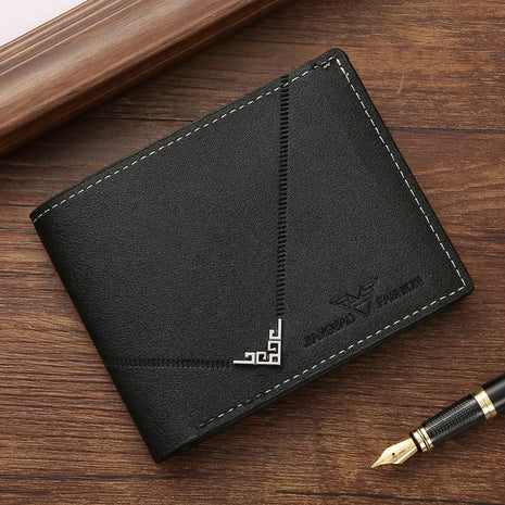 Portafoglio da uomo in pelle sottile con blocco RFID Portafoglio bifold con tasca frontale Porta carte di credito minimalista Clip per soldi contanti