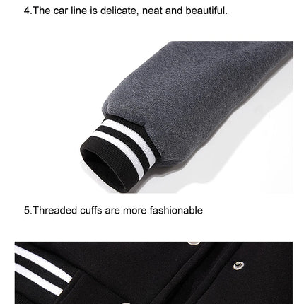 New York Paris Are Both Dream Cities Print Man Jacket Loose Hip Hop Baseball Jersey Fleece Button Coats Autumn Casual Clothes