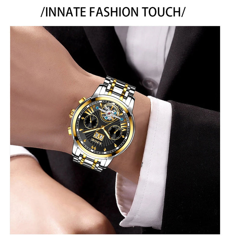 Orologi da Polso Meccanici Automatici LIGE 2026 per Uomo, Marca di Lusso, Orologio da Uomo con Tourbillon, Moda Business, Impermeabile platinumshop