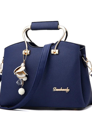 Yogodlns Luxury Pendant Handbag For Women PU Leather Tassel Shuolder Bag Designer Handle Bag Brand Shopping Mommy Shoudler Bag PlatiNum