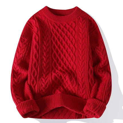 Legible Autumn and Winter Casual Sweaters Men Round Neck Collar Knitted Pullovers Male Loose Sweater Man