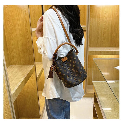 Advanced fashion bag for women 2025 new casual women's bag, large capacity bucket bag, shoulder bag, diagonal cross bag PlatiNum
