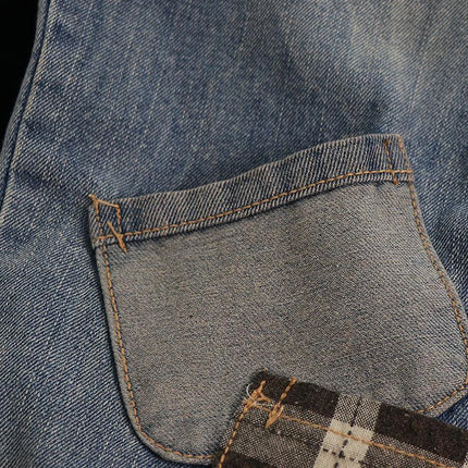 Primavera nuova corea moda Patch disegni cartone animato ricamo Jeans larghi da donna vita elastica pantaloni Casual in Denim di cotone Harem V987
