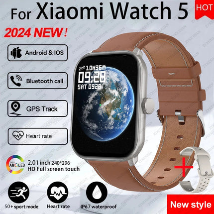 Per Xiaomi Watch 5 Smart Watch da uomo HD AMOLED schermo frequenza cardiaca chiamate Bluetooth localizzazione GPS Smartwatch sportivo impermeabile da donna platinumshop