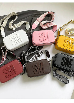 Cross-Border Style Camera Bag Fashionable Retro Women's Shoulder Slant Bag Small Square Bag Street Trend PU Material PlatiNum