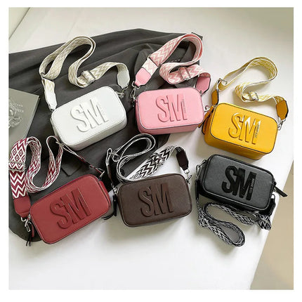 Cross-Border Style Camera Bag Fashionable Retro Women's Shoulder Slant Bag Small Square Bag Street Trend PU Material PlatiNum