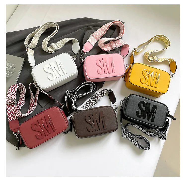 Cross-Border Style Camera Bag Fashionable Retro Women's Shoulder Slant Bag Small Square Bag Street Trend PU Material PlatiNum