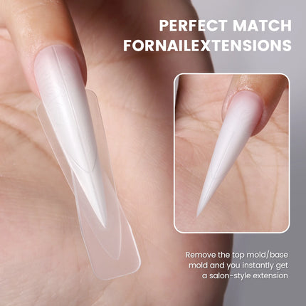 Original YOKEFELLOW Sandwich Dual Nail Form Short Stiletto Nail Extension Form 240pcs Top Form Bottom Form For Quick Nail Extensions IM222