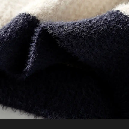 2023 Winter/Autumn Mink velvet High-Quality Fashion Trend Plaid Pattern Sweater Men Casual Loose Warm Sweaters Men Comfortable