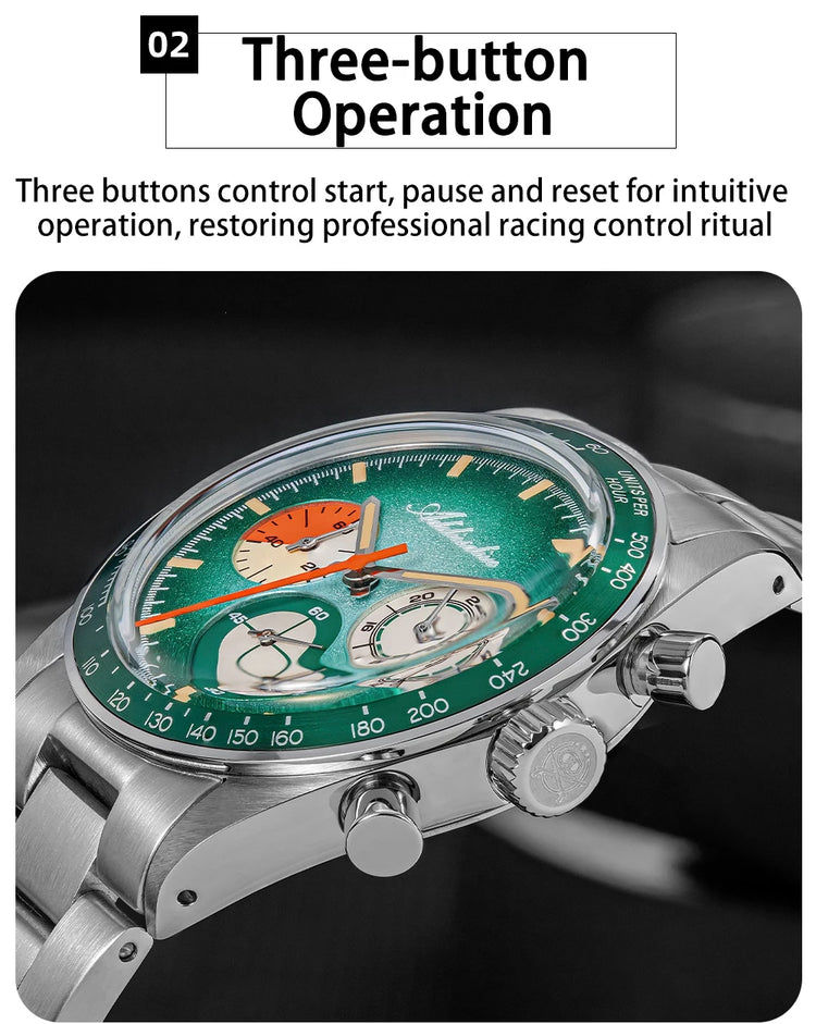 ADDIESDIVE 37mm Men's Luxury Watch 100m Water Resistance K1 Bubble Mirror Glass C3 Luminous Men's Stainless Steel Quartz Watch