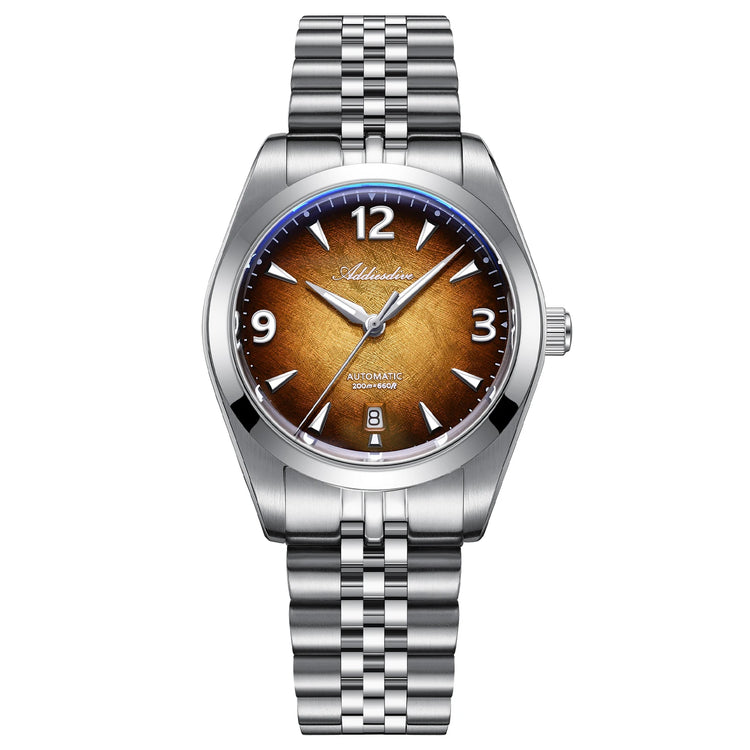 ADDIESDIVE Watch Sapphire New AD2560 Men Automatic Watches 8215 Mechanical Purple Dial Luminous Waterproof 200m Dive Wristwatch