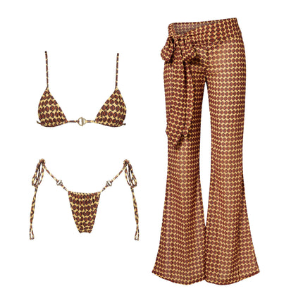 Costume da bagno bikini sexy con scollo all'americana con pantaloni Costumi da bagno Donna Bikini brasiliano Costume da bagno a gamba alta Estate femminile platinumshop