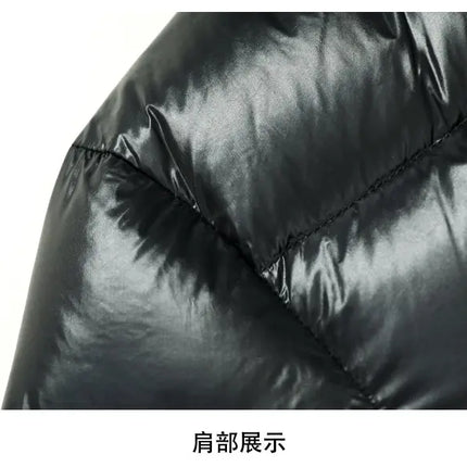 New national standard 90% down winter thickened down jacket, glossy hooded bread jacket, youth down jacket for men's wear