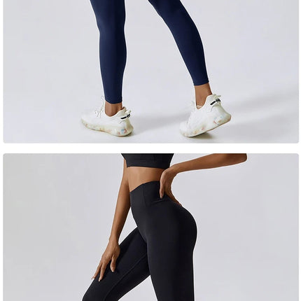 High Waist Yoga Leggings Women Push Up Sport Leggings Fitness Running Hip Lift Yoga Pants Highly Elastic Gym Workout Leggings PlatiNum