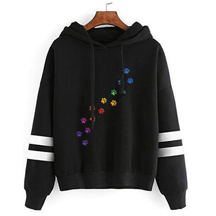 Fashion Autumn And Winter Cat Print Hoodie Sweater Men And Women Pullover Casual Top