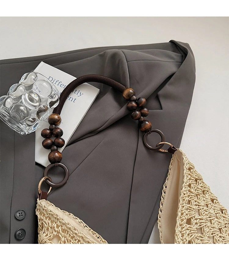 Borsa Tote da Donna in Paglia Intrecciata Grande Capacità, Borsa Estiva da Spiaggia per Vacanze, Borsa a Spalla alla Moda per il Pendolarismo