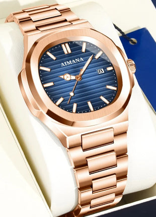 Men's Ultra-Thin Waterproof Quartz Watch with Calendar, High-End Lightweight Design for an Elegant Look