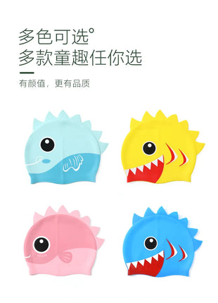 Cuffia da nuoto per bambini con dinosauro simpatico cartone animato Cuffia da nuoto per ragazzi e ragazze Cuffia da nuoto per bambini impermeabile ad alta elasticità in silicone morbido