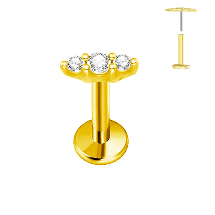ASTM F136 G23 Orecchino a forma di cuore in titanio 16G 18G 20G Piercing senza filettatura Farfalla Push in Lip Stud Daith Labret Conch platinumshop