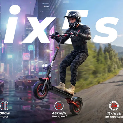 iScooter iX5s Monopattino elettrico 15 Ah 1000W con potenti pneumatici, autonomia di 65 km, velocità massima di 45 km/h