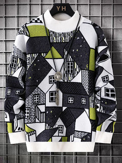 Men's wool pullovers 2025 men winter korean style grid pattern warm Sweaters O-neck men sweaters autumn men size M-3XL