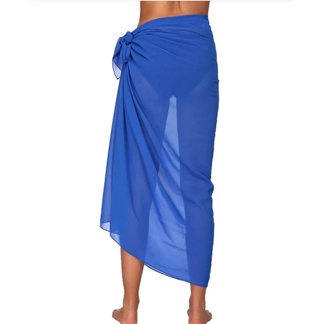 Sarong Lungo in Chiffon, Copricostume Trasparente da Spiaggia, Sciarpa Sexy per Bikini, Copricostume Unico per Donne in Vacanza platinumshop