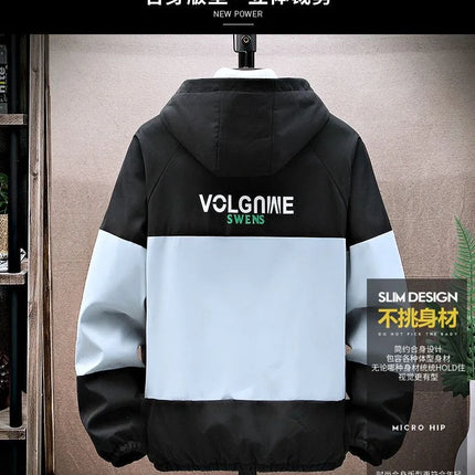 2023 Spring and Autumn New Fashion Hooded Tooling Jacket Men's Casual Loose Comfortable Waterproof High-Quality Large Size Coat