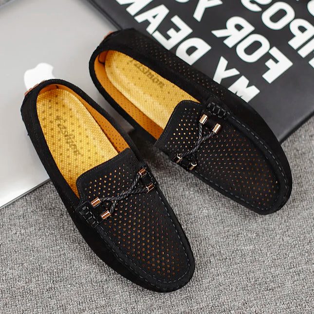Scarpe Casual da Uomo Estate 2026, Mocassini di Lusso in Vera Pelle, Traspiranti e Comodi per la Guida