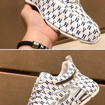 Brand Men Sneakers Fashion Print Casual Shoes Men Breathable Lace Up Running Shoes Luxury High Quality Men Sport Shoes 2026 New