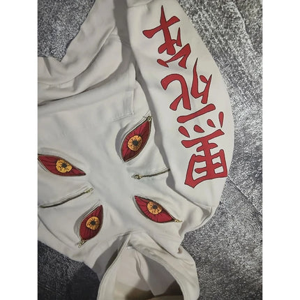 Men New Punk Six Eyes Multi Zipper Hoodies Cool Design Sweatshirt Y2k Streetwear Oversized Casual Fashion Couples Anime Hoodie﻿