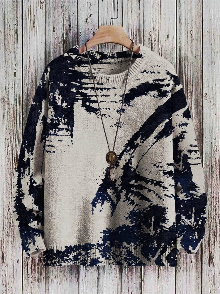 Cute Black Cat Graphic Retro Pattern 3D Printed Men's Knitted Pullover Winter Unisex Casual Warm Knit Pullover Sweater