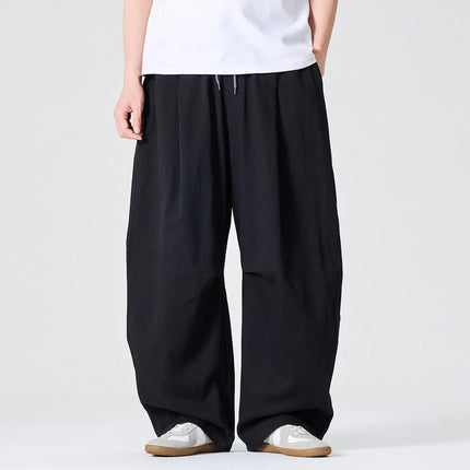 Pantaloni Casual da Uomo Primaverili in Offerta, a Vita Alta, Comodi, Stile Semplice, Tinta Unita, Vestibilità Larga, in Cotone, Gamba Dritta