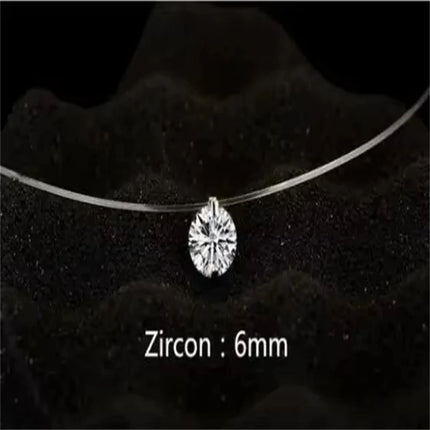 1ct Moissanite diamante S925 argento sterling invisibile trasparente lenza clavicola collana a catena gioielli da donna PlatiNum