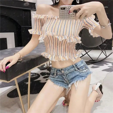 Women Summer Low Waist Denim Shorts Stretchy Short Jeans Hot Pants Sexy Triangle Design Butt Enhancer Casual Streetwear DURIKIES PlatiNum