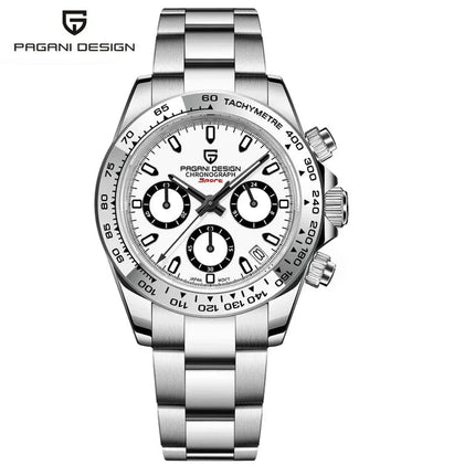 PAGANI DESIGN Nuovo orologio da polso al quarzo da uomo con lunetta in acciaio inossidabile, cronografo di lusso con vetro zaffiro VK63, orologio da uomo reloj hombre platinumshop