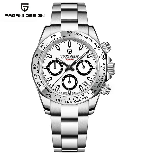 PAGANI DESIGN Nuovo orologio da polso al quarzo da uomo con lunetta in acciaio inossidabile, cronografo di lusso con vetro zaffiro VK63, orologio da uomo reloj hombre platinumshop