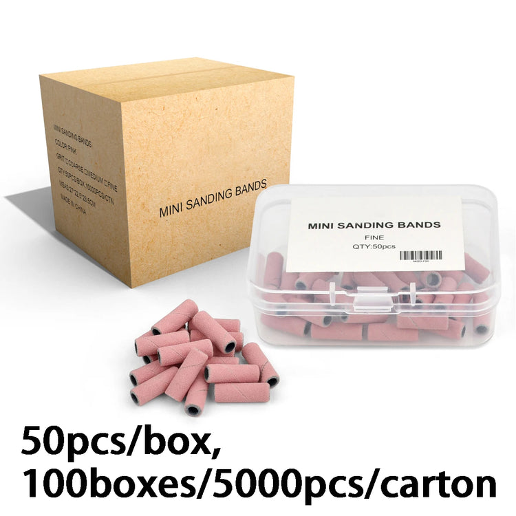 5000Pcs Mini Nail Drill Sanding Bands Include Mandrel-Pink-3mm