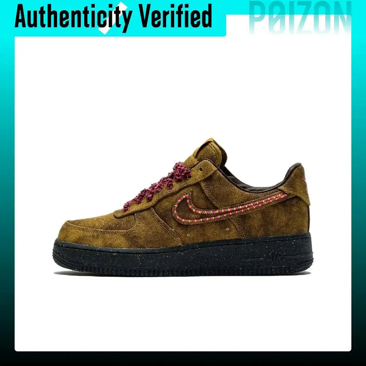 Nike Air Force 1 Skateboard Shoes Men's Brown Yellow IO4474-300