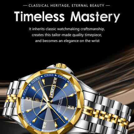 POEDAGAR Orologio da uomo di moda di lusso Top Business Impermeabile luminoso Data Settimana Orologi da uomo Orologio da polso da uomo in acciaio inossidabile al quarzo platinumshop
